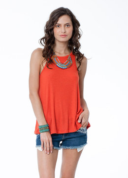 FREE PEOPLE RAYON SLUB TANK LONG BEACH