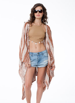 FREE PEOPLE THE BIG TRAIL PONCHO CARDI clothing sweaters/jackets