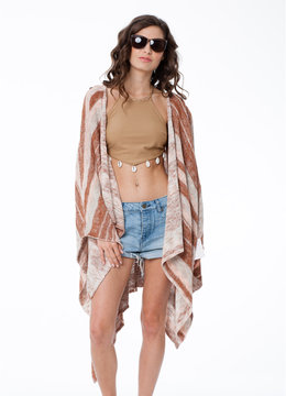 FREE PEOPLE THE BIG TRAIL PONCHO CARDI clothing sweaters/jackets