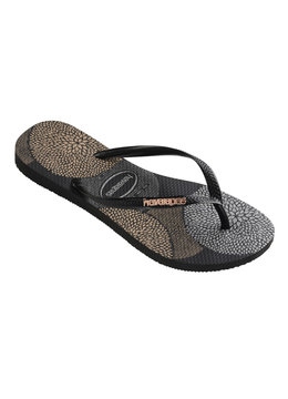 HAVAIANAS SLIM LOGO METALLIC BLOOM clothing footwear