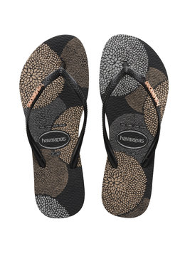 HAVAIANAS SLIM LOGO METALLIC BLOOM