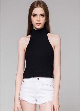 HONEY PUNCH SLEEVELESS TURTLE NECK TOP