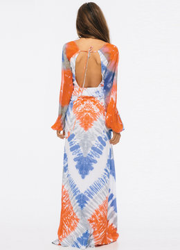 INDAH CELIA MASAI LONG SLEEVE PANELED MAXI clothing dresses