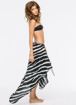 INDAH JAMILA ZEBRA MACRAME SKIRT clothing bottoms