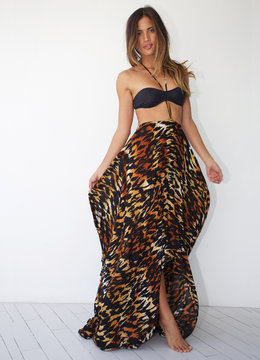 INDAH JELANI CHEETAH SKIRT DRESS