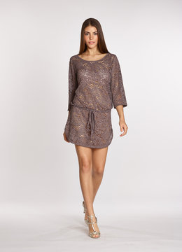 JORDAN TAYLOR 3/4 DRAWSTRING WAIST TUNIC
