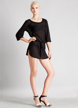 JORDAN TAYLOR 3/4 SLEEVE DROP WAIST TUNIC