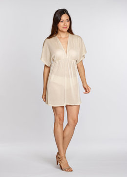 JORDAN TAYLOR GOFRET DOLMAN SLEEVE V-NECK TUNIC