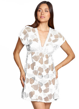 JORDAN TAYLOR HIVE SLEEVE N-NECK WITH TIE BACK swim cover ups