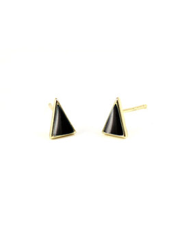KRIS NATIONS BLACK ONYX TRIANGLE STUDS