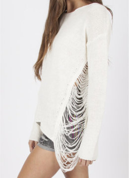 LIRA BOLD SOLIDS RIP SWEATER clothing tops