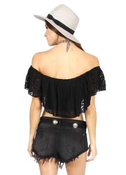 LIRA FLOWER CHILD LACE CROP TOP clothing tops