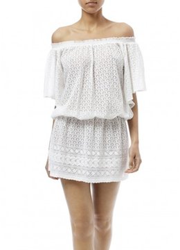 MELISSA ODABASH MICHELLE OFF SHOULDER COVER UP swim cover ups