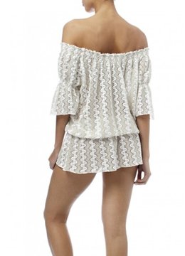 MELISSA ODABASH NICOLETTE OFF SHOULDER COVER UP swim cover ups