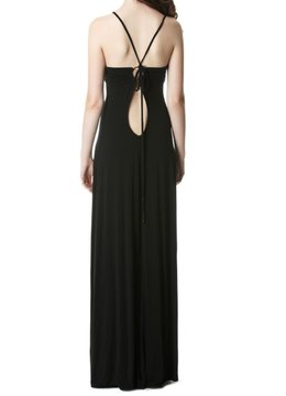 MICHELLE JONAS SOLID KEYHOLE MAXI DRESS clothing dresses