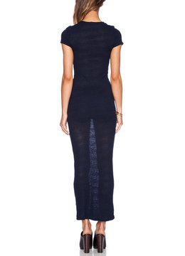 MONROW SLUB MESH T SHIRT DRESS clothing dresses