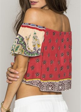 ONEILL DALLAS WOVEN COLD SHOULDER TOP clothing tops