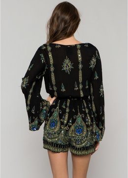ONEILL HARMON PRINTED WOVEN ROMPER clothing rompers/jumpsuits
