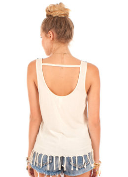 OTHERS FOLLOW ALLEGIANCE FRINGE TANK clothing tops