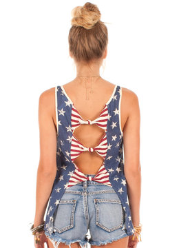 OTHERS FOLLOW BE FREE FLAG PRINT TANK clothing tops