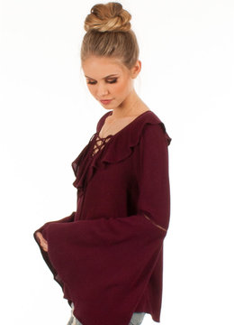 OTHERS FOLLOW JADEN BELL SLV BOHO TOP clothing tops