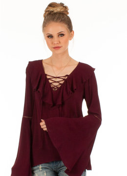 OTHERS FOLLOW JADEN BELL SLV BOHO TOP clothing tops