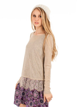 OTHERS FOLLOW LOTTIE LACE TRIM L/S clothing tops
