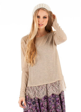 OTHERS FOLLOW LOTTIE LACE TRIM L/S clothing tops