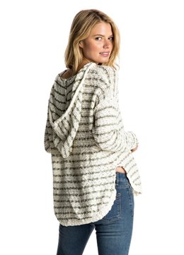 ROXY SMOKE SIGNAL STRIPE HOODED PONCHO clothing sweaters/jackets
