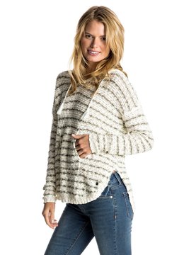 ROXY SMOKE SIGNAL STRIPE HOODED PONCHO