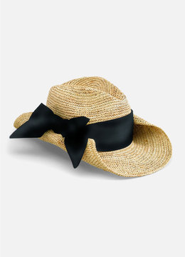SAN DIEGO HAT CO. RAFFIA BOW SUN HAT