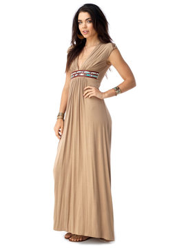 SKY COLLECTION OLWYN S/S EMPIRE MAXI clothing dresses