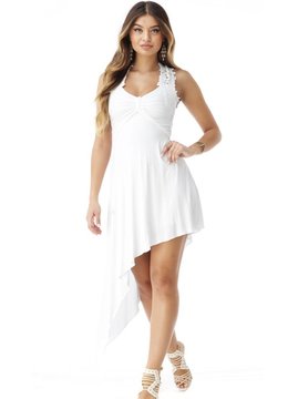 SKY COLLECTION OTTOKAR HI LOW LACE BACK DRESS