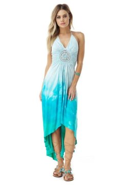 SKY COLLECTION QETURAH TIE DYE HI LOW DRESS