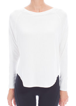 SOLOW BABY RIB SCOOP NECK PULLOVER