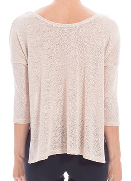 SOLOW PLUSH KNIT SCOOPNECK HI-LOW TOP clothing tops