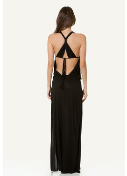 SOFIA BY VIX SOLID CROSSED BACK LONG clothing dresses