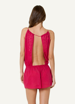 SOFIA BY VIX SOLID EMBROIDERED CALI JUMPER clothing rompers/jumpsuits