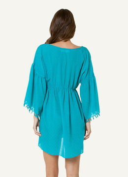 SOFIA BY VIX SOLID FLOWER CAFTAN swim cover ups