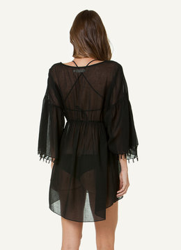 SOFIA BY VIX SOLID FLOWER CAFTAN swim cover ups