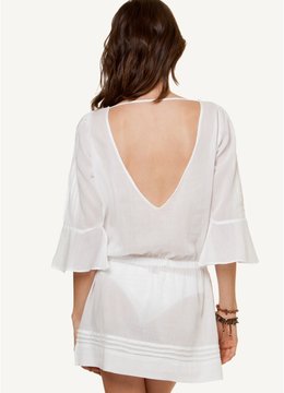 SOFIA BY VIX SOLID WHITE DARIA SHORT DRESS swim separates