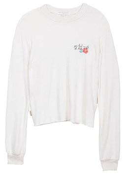 SPIRITUAL GANGSTER ALOHA HIBISCUS CROP SWEATSHIRT