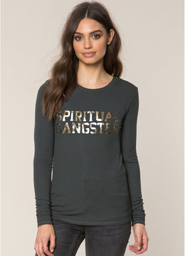 SPIRITUAL GANGSTER SA VARSITY APRES LONG SLEEVE TEE