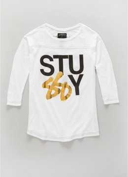 STUSSY FOOTBALL CREW TEE clothing tops