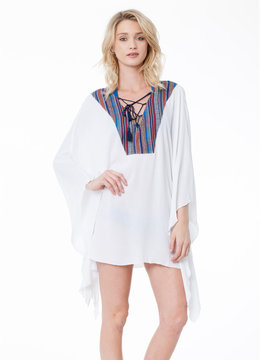 SURF GYPSY STRIPE PLACKET TIE UP TUNIC